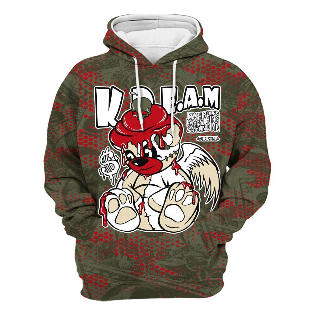 Hoodie To Match Low OG Medium Olive 1s - Loot Bear All Over Print