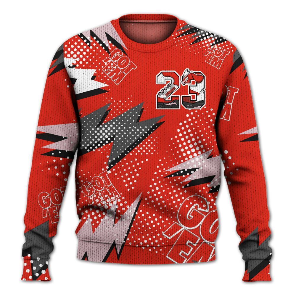 Knitted Sweater To Match Air Force 1 Low GS Valentine's Day - Custom Name Number 23 5s