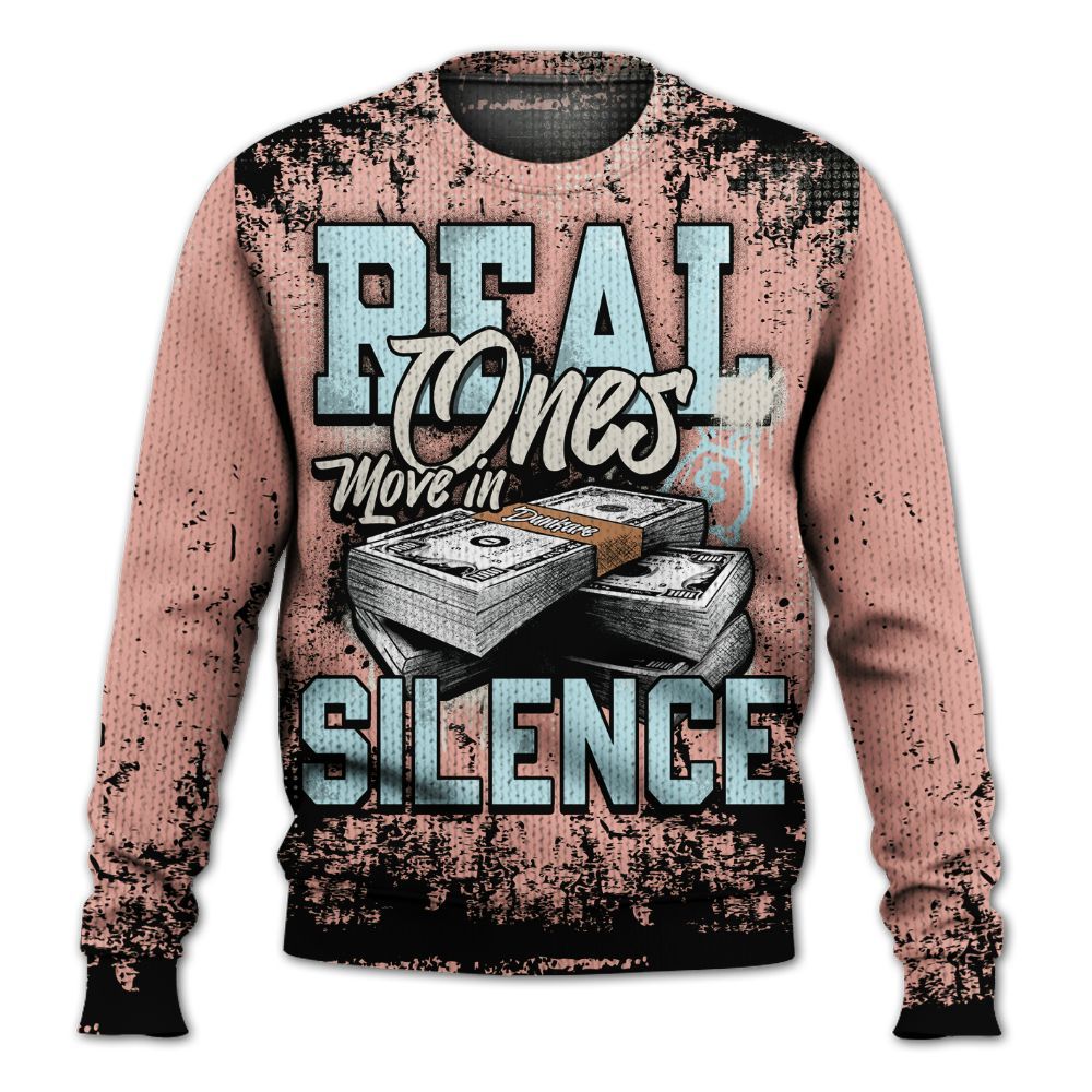 Knitted Sweater To Match Dunk Low Glacier Arctic - Move In Silence Money Street Retro