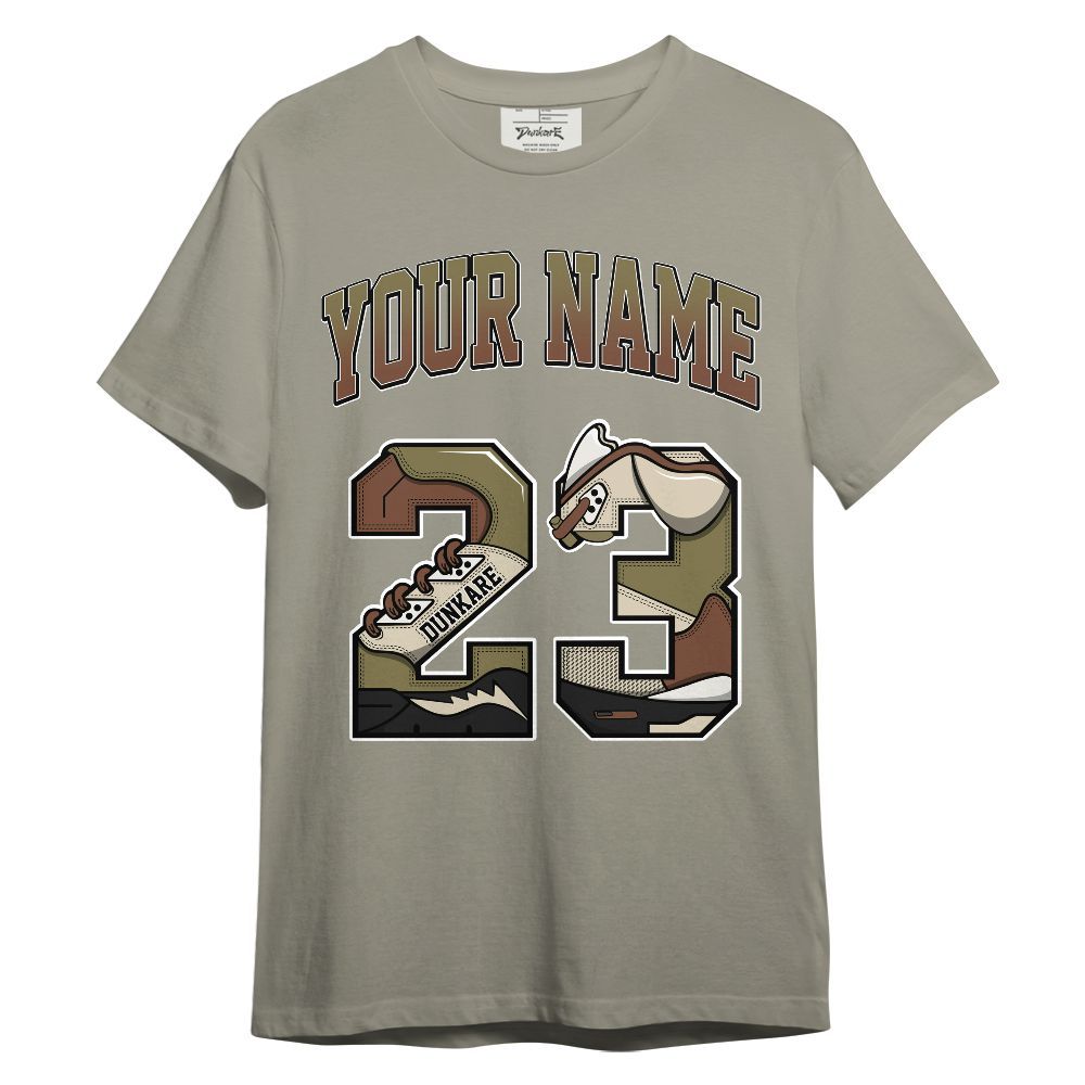 Shirt To Match Sail Neutral Olive 6s - Custom Name 23 5s Graphic