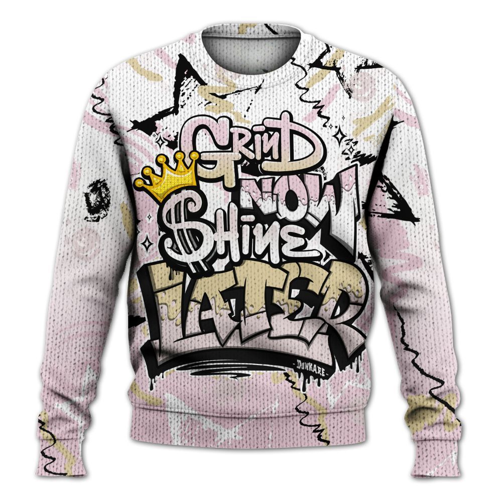 Sweater To Match Denim Iced Carmine 4s - Grind Shine Later Drip Graphic