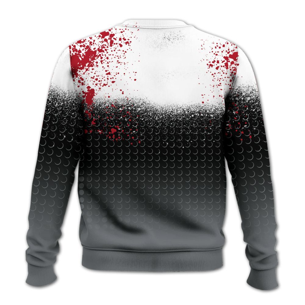 Sweatshirt To Match Retro Fire Red 9s - Halftone Time Is Money All Over Print