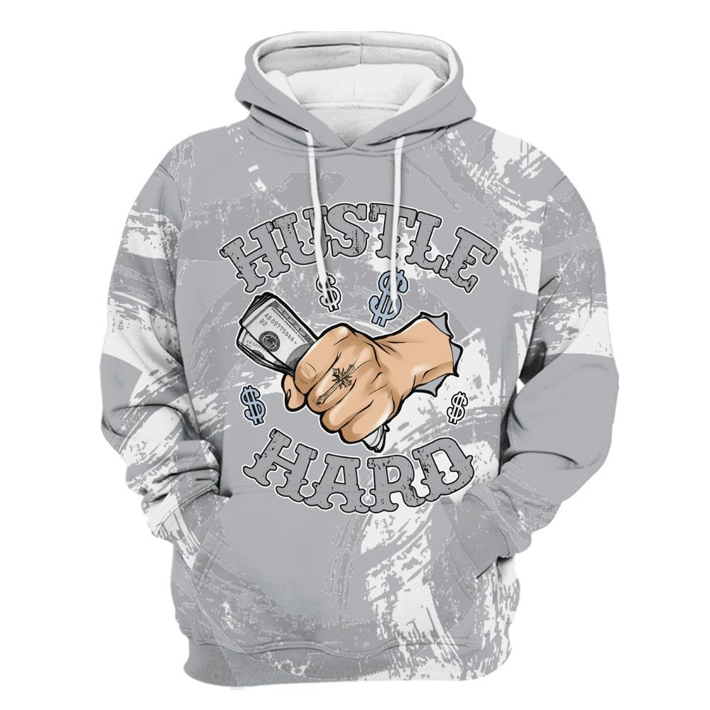 Hoodie To Match Low OG Wolf Grey 1s - Hustles Hard! Splash All Over Print