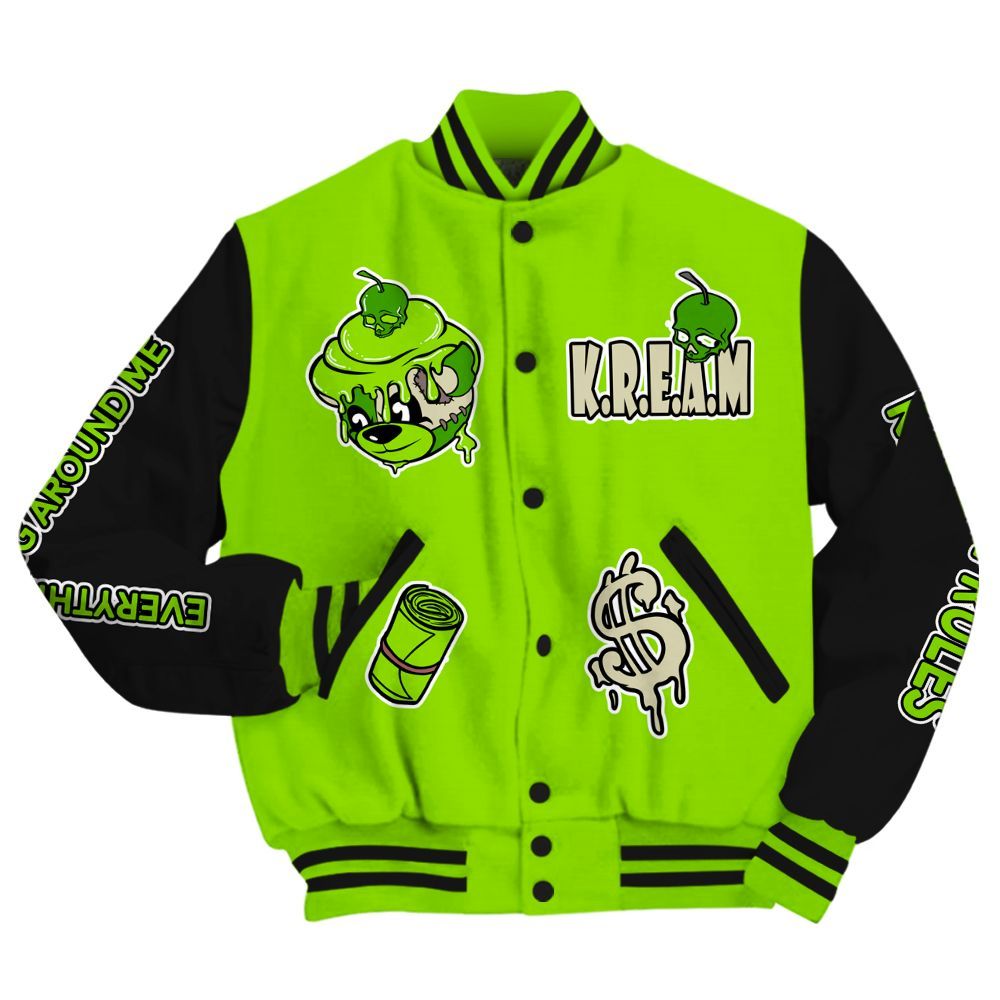 Varsity Jacket To Match Electric Green 6s - Loot Bear All Over Print