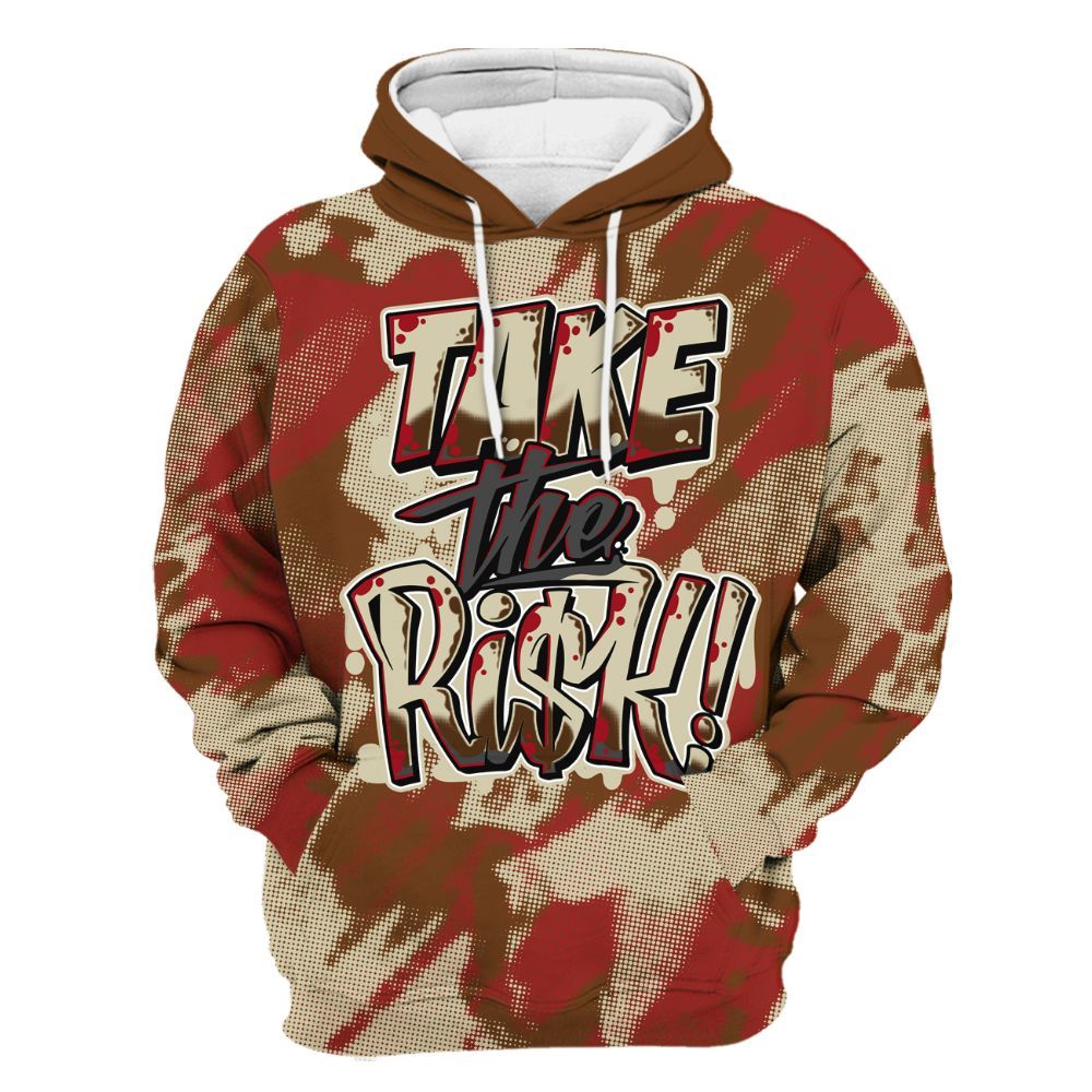 Hoodie To Match Archaeo Brown 5s - Take Risks Abstract All Over Print