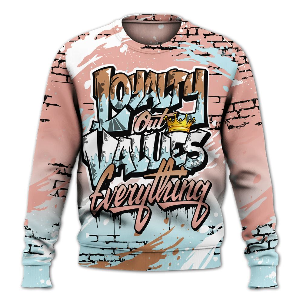 Sweatshirt To Match Dunk Low Glacier Arctic - Values Of Loyalty Drip All Over Print
