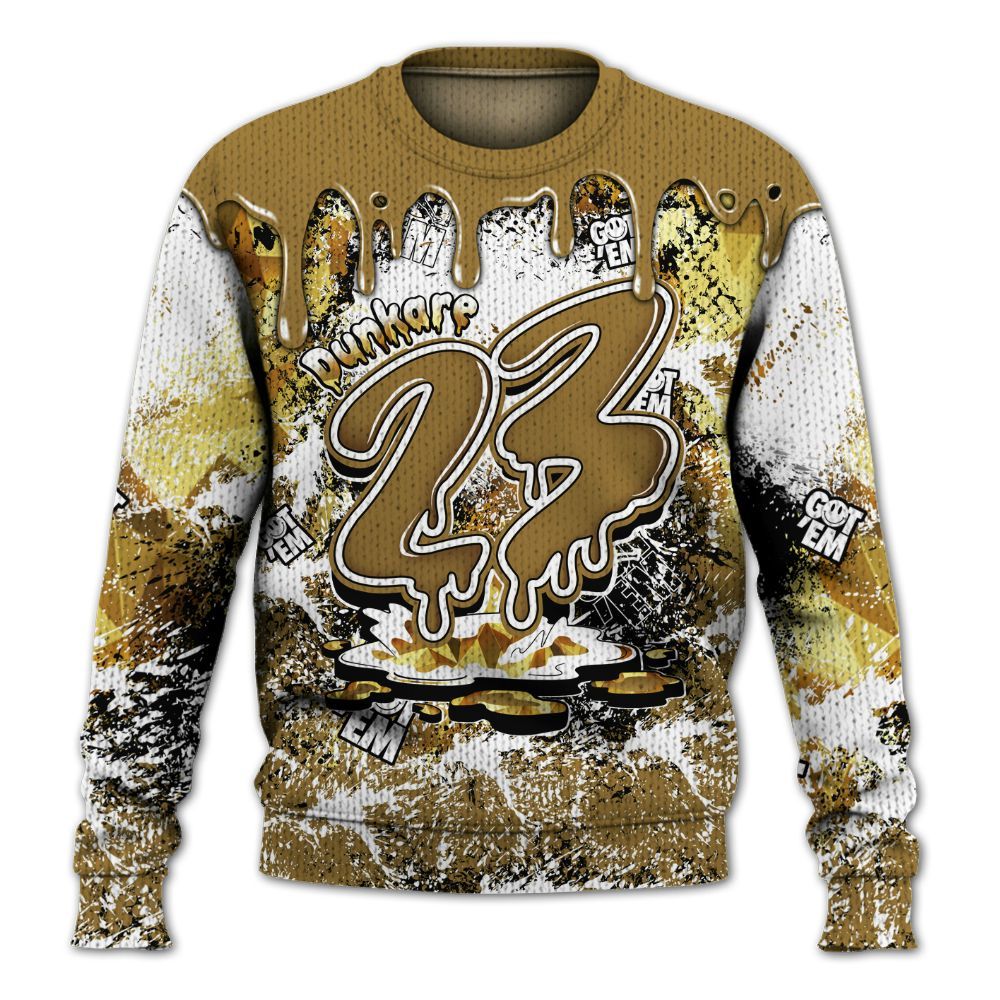 Knitted Sweater To Match NET Gold 4s - Dripping 23 Drip