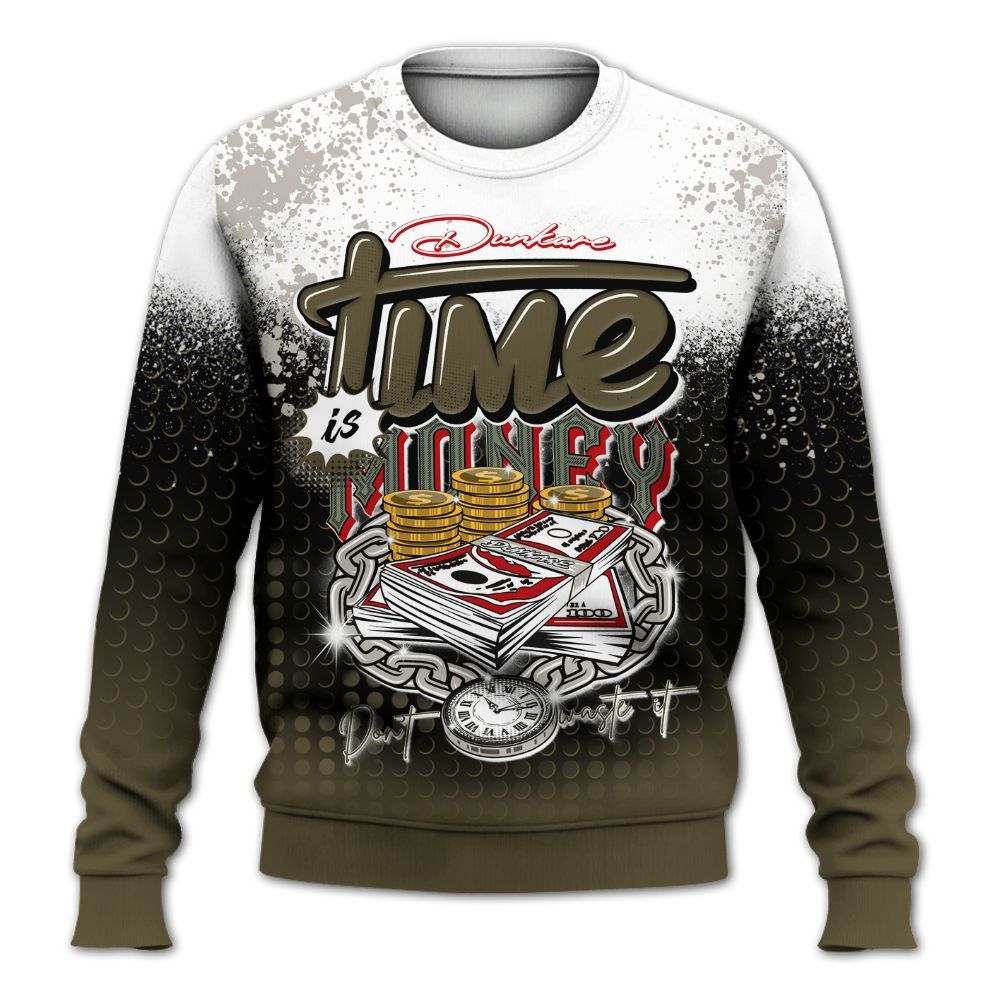 Dunkare Dunk Low Year Of The Snake Shirt, Halftone Time Is Money All Over Print Unisex Sweatshirt