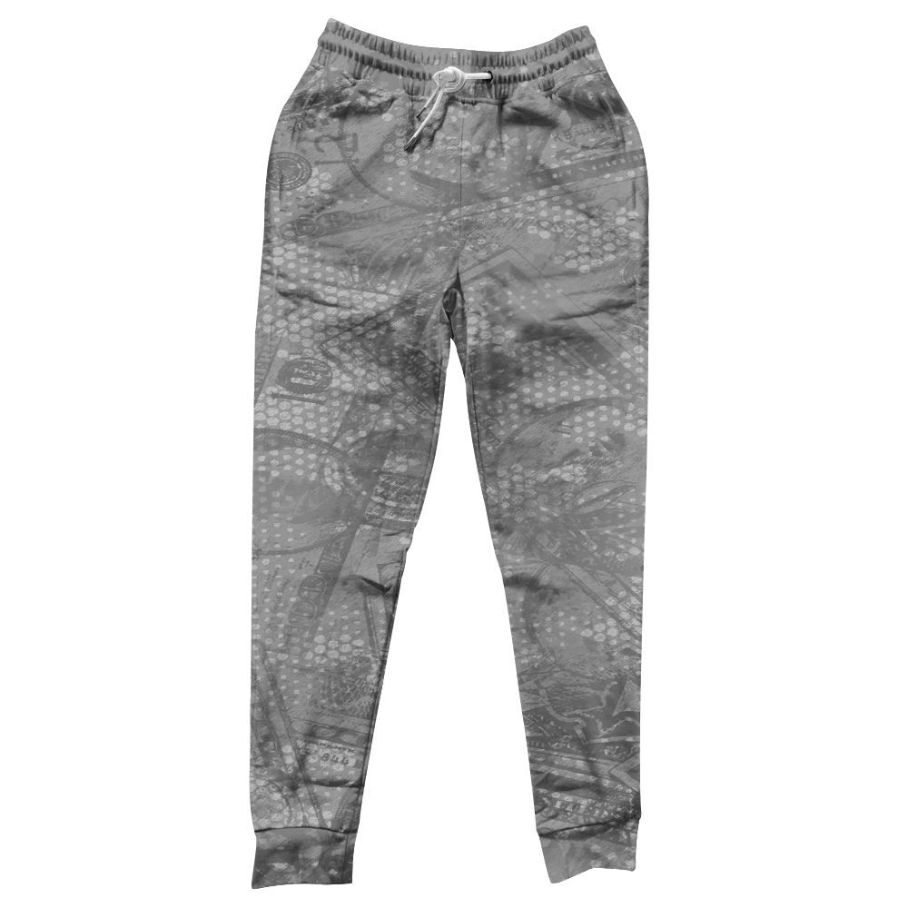 Sweatpant To Match Black Wolf Grey 12s - Banknotes Art Graphic All Over Print