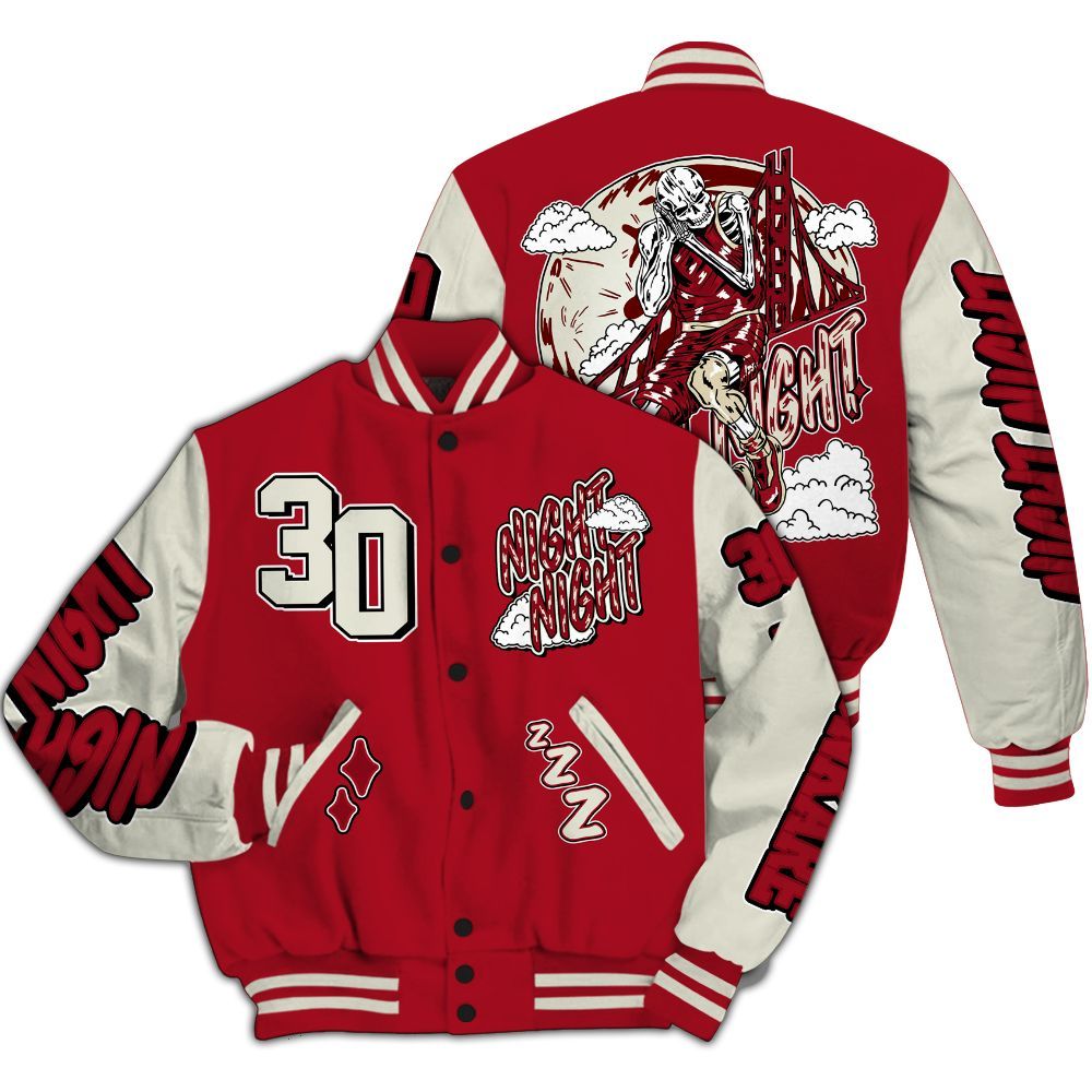Varsity Jacket To Match 2025 High OG Cinnabar 1s - Seeya Skeleton All Over Print
