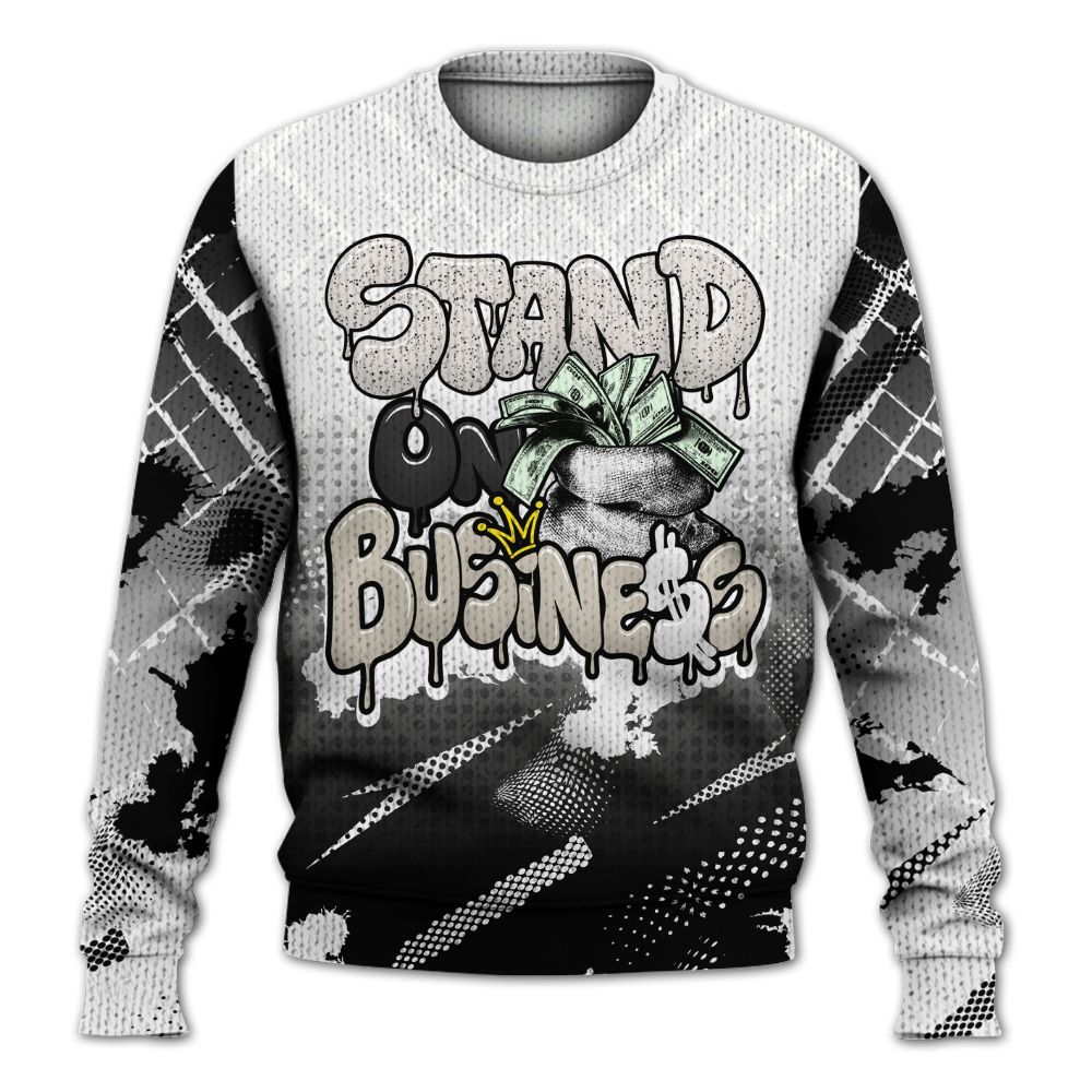 Knitted Sweater To Match Retro Reverse Metallic 5s - Halftone Stand Business Dripping