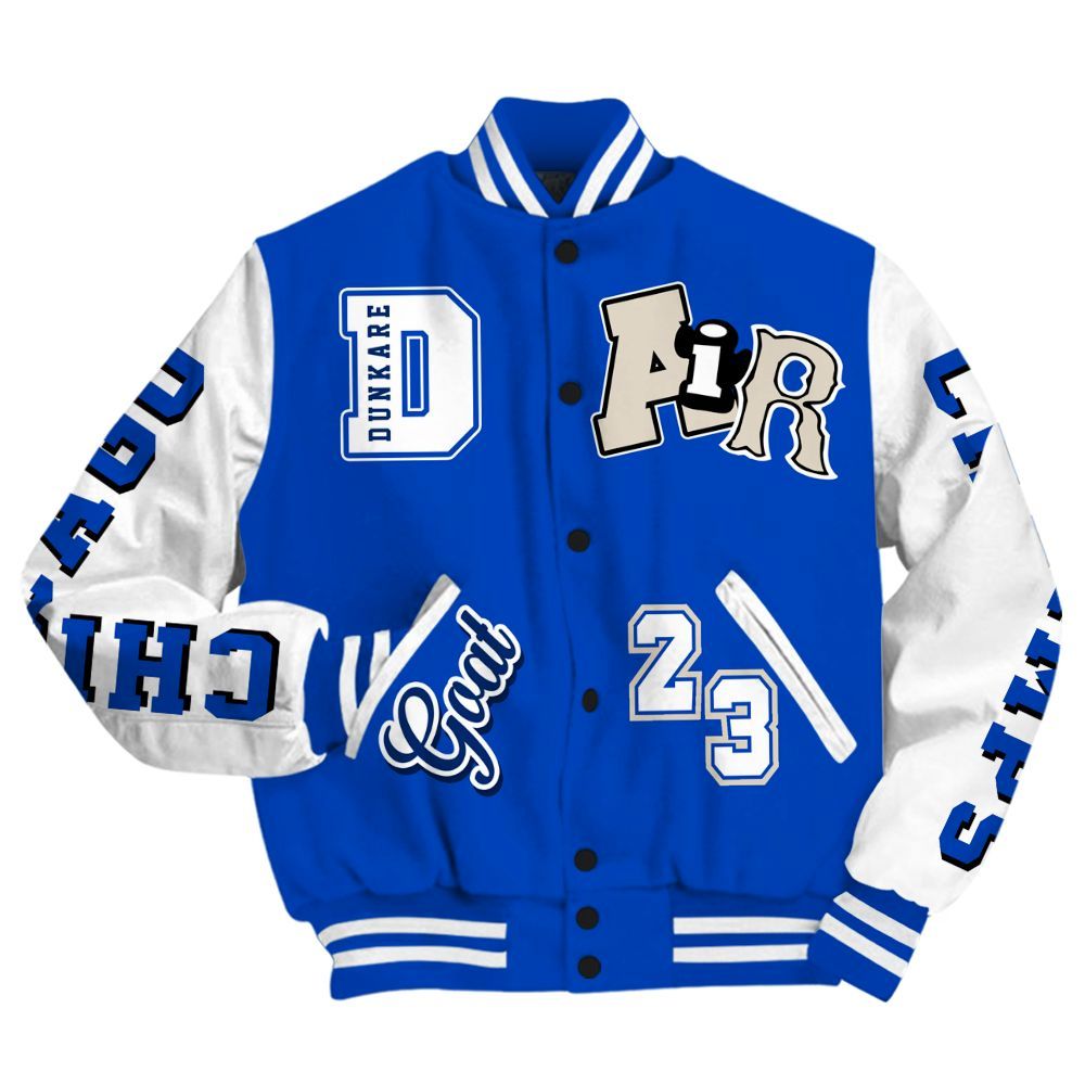 Varsity Jacket To Match Low Game Royal 1s Shirt, AIR Number 23 GOAT Graphic All Over Print
