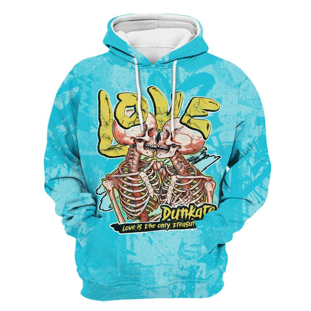 Hoodie To Match Dunk Low KD 17 N7 - Skull Love All Over Print