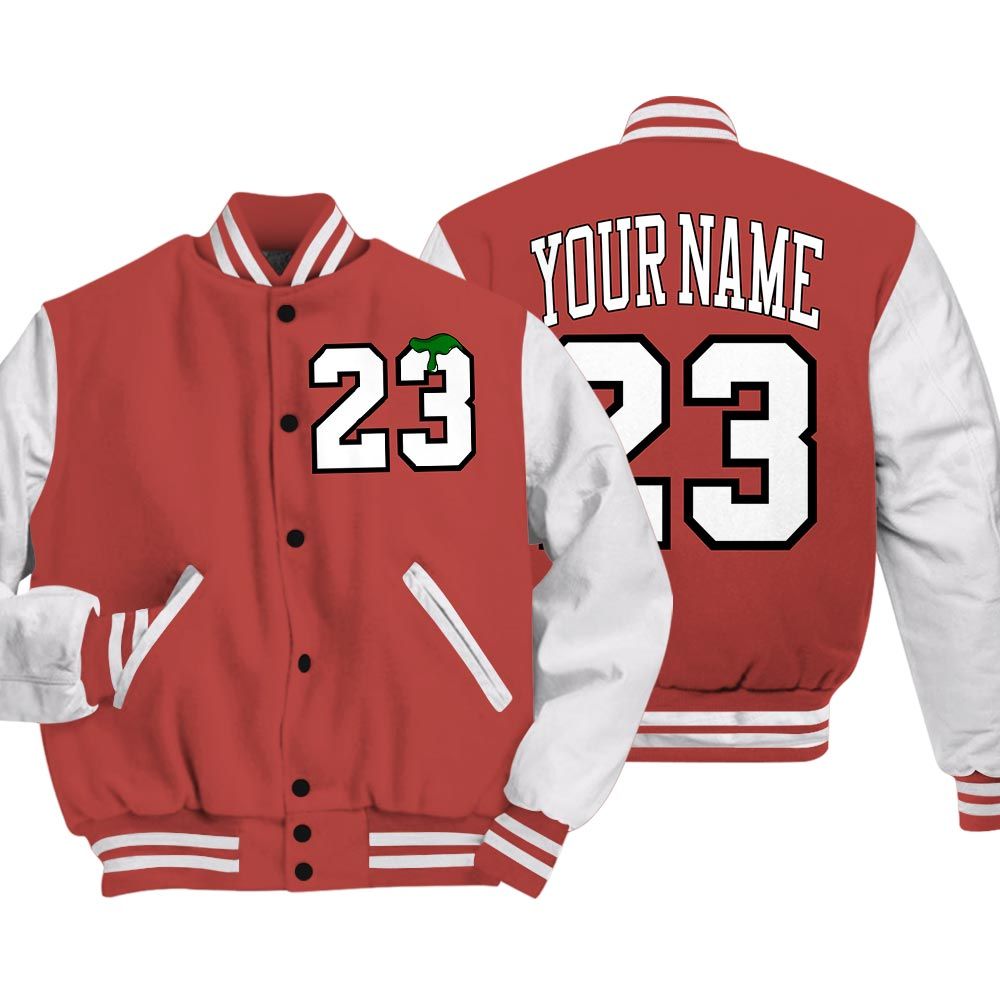Varsity Jacket To Match Varsity Streetwear Custom Name Number 23 Drip, Dune Red 13s T-Shirt, Sneaker Dune Red 13s Baseball Varsity Jacket 1604 NCT