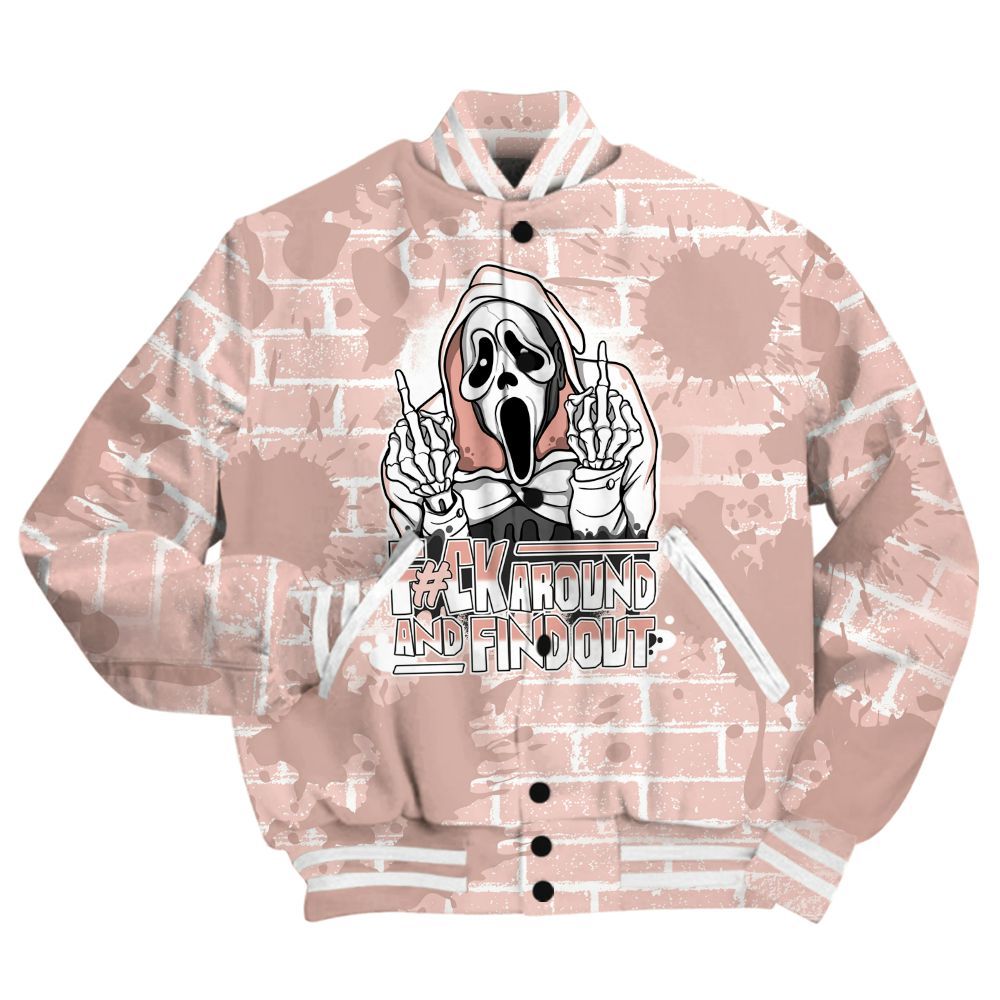 Varsity Jacket To Match Low Legend Pink 11s Shirt - F#CK And Find Out Graphic Halloween All Over Print