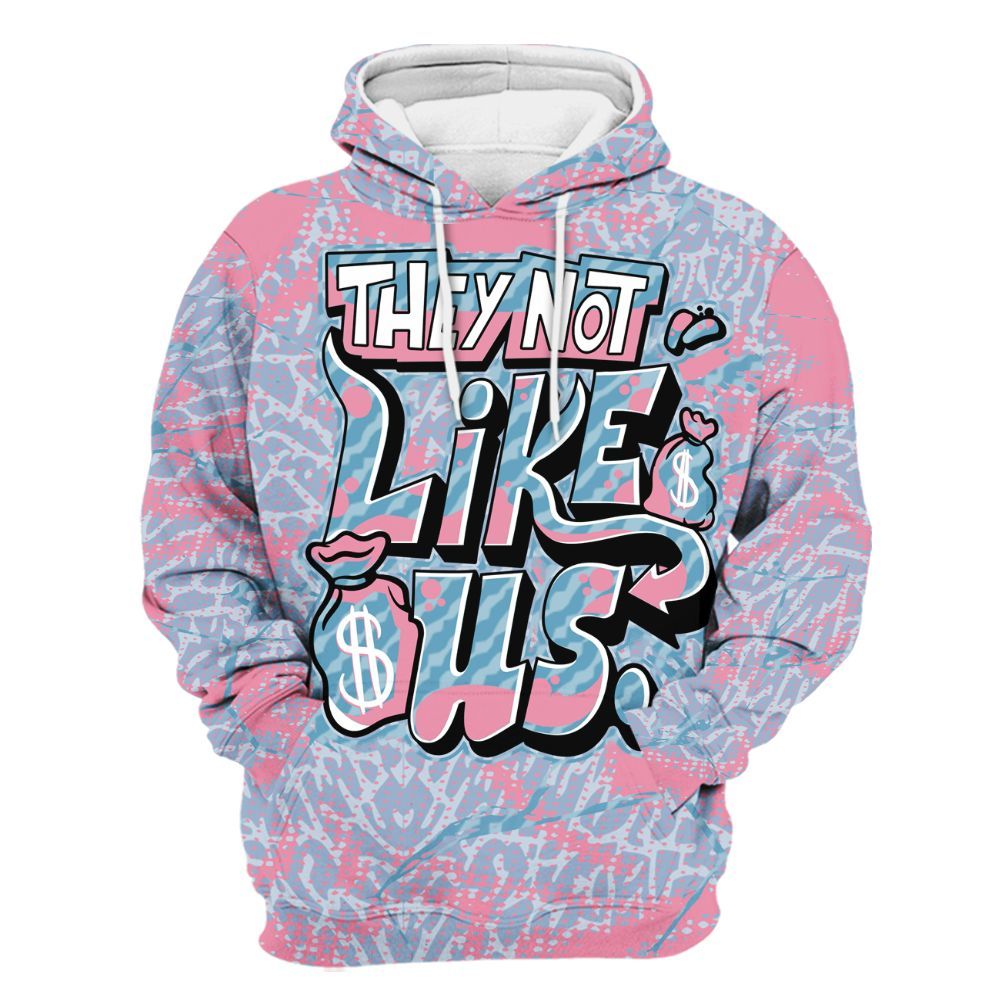 Hoodie To Match Denim Pink Glow 3s - Dislike Us Crack All Over Print