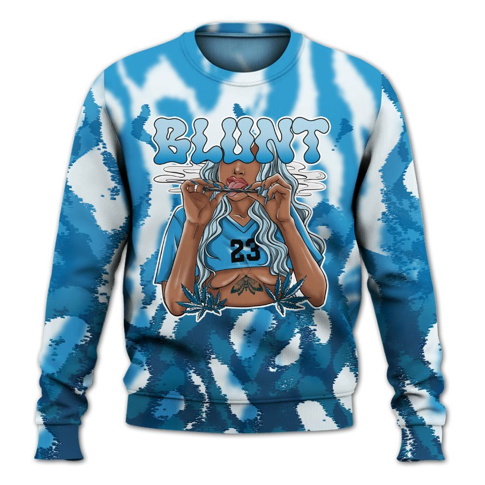 Sweatshirt To Match Powder Blue 9s - Bluntz Burnz All Over Print