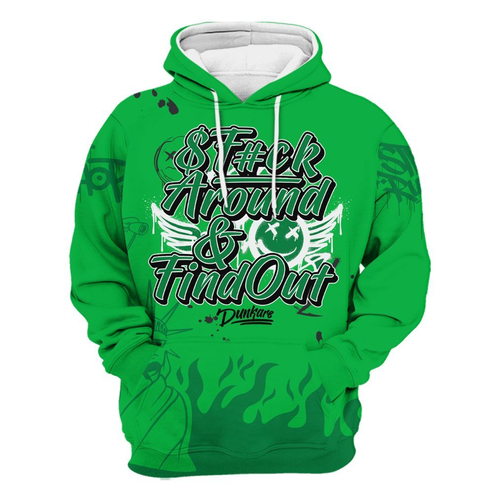 Hoodie To Match Lucky Green 5s - Graphic Fck Around Find Out All Over Print