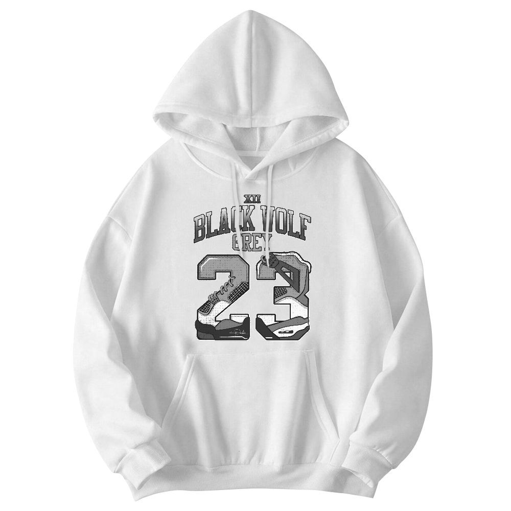 Sweatshirt To Match Black Wolf Grey 12s - Number 23 Dirty 4s Graphic
