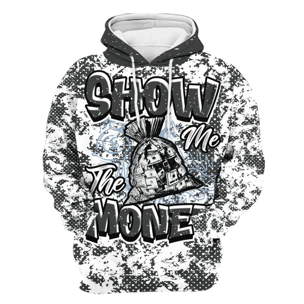 Hoodie To Match Reverse Black White 6s - Show Me The Money Retro All Over Print