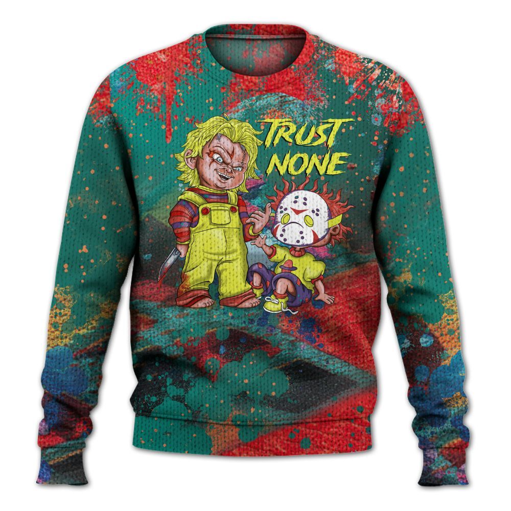 Knitted Sweater To Match Kobe 8 What The - Trust No One Scary
