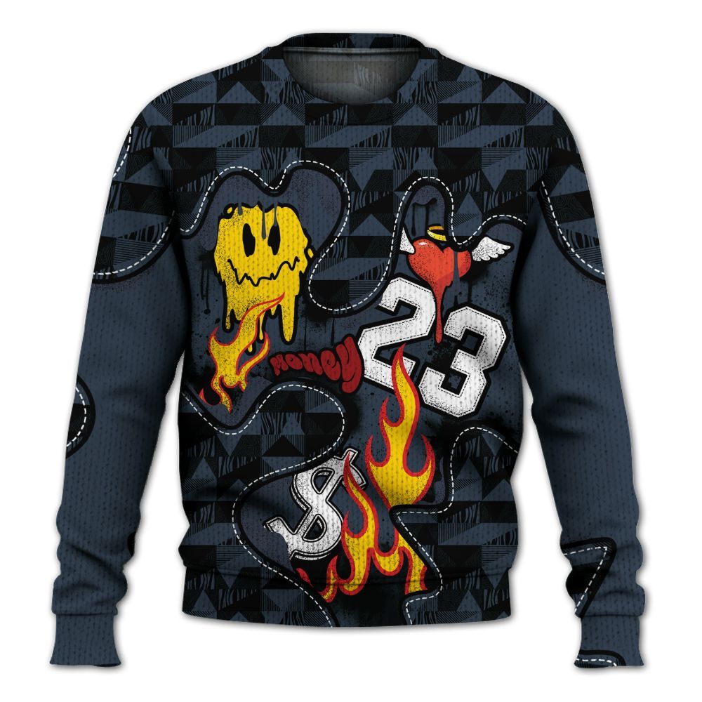 Knitted Sweater To Match Retro Olympic 6s - 23 Smile Burning Heart