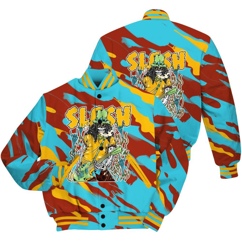 Varsity Jacket To Match SB Dunk Di'Orr Greenwood Shirt - Slash Skeleton Colored All Over Print