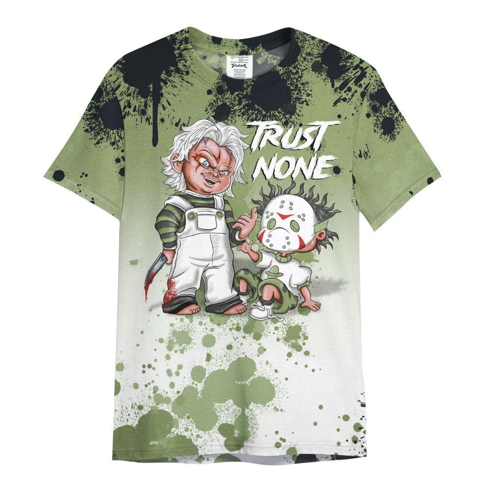 Shirt To Match Oil Green 4s - Trust No One Scary All Over Print