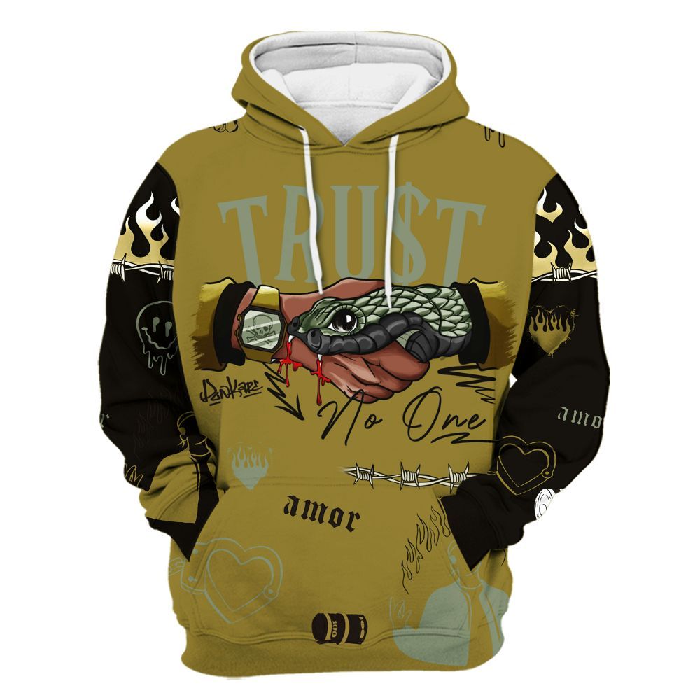 Hoodie To Match Air Flightposite Metallic Gold - Snake Trust No One All Over Print
