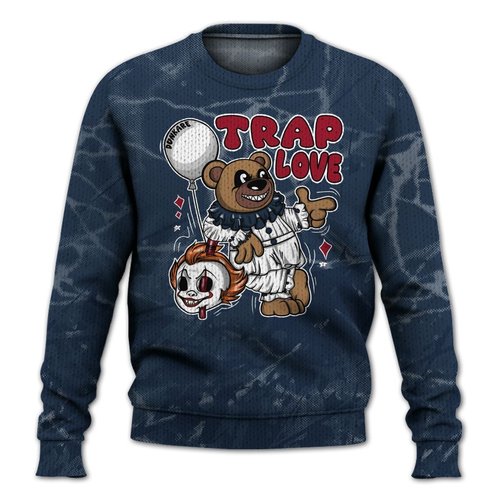 Knitted Sweater To Match White Midnight Navy 6s - Trap Loves Bear Profound
