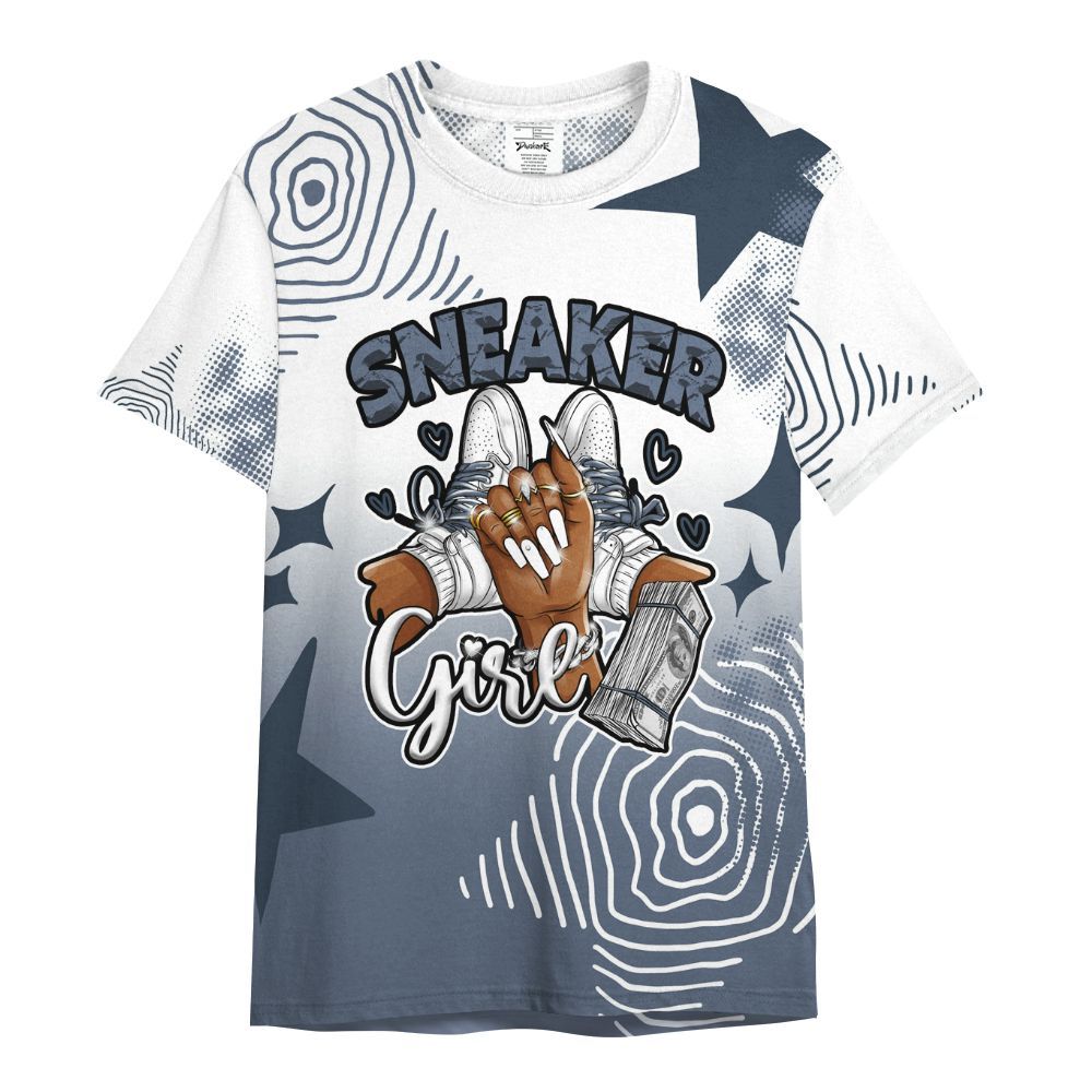 Shirt To Match Low Diffused Blue 11s - Sneakerz Girlz Unique Starz All Over Print