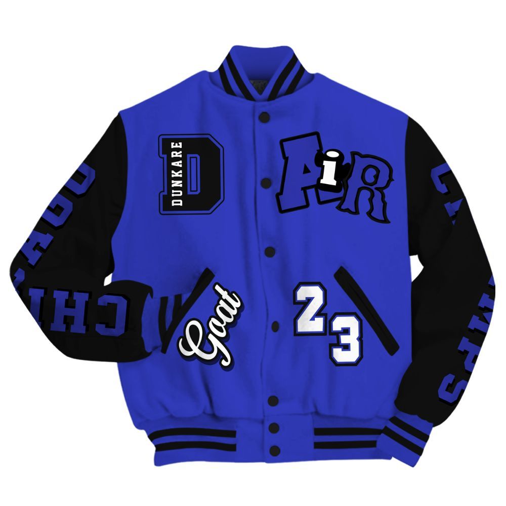 Varsity Jacket To Match Retro Black Concord 12s - AIR Number 23 GOAT All Over Print