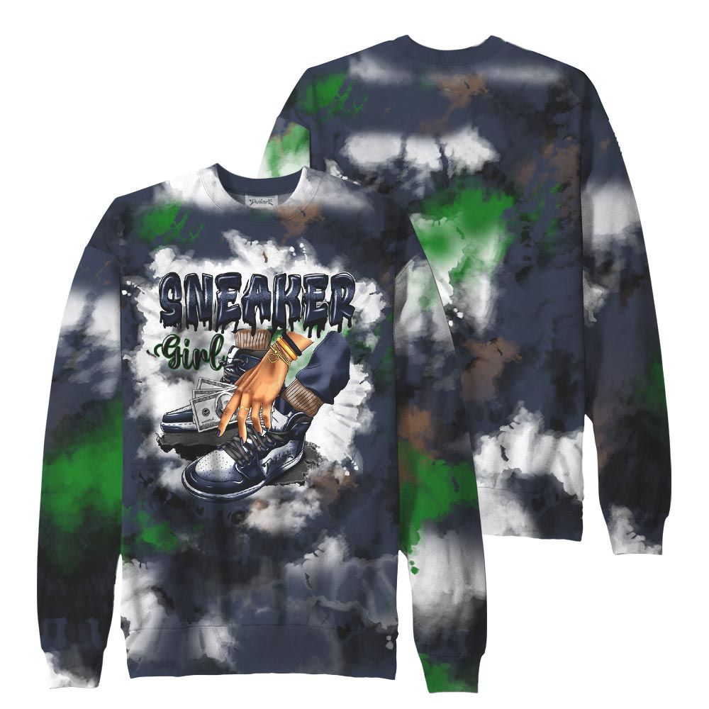 Sweatshirt To Match, Midnight Navy 13s Sweatshirt, SNEAKER Girl Money Drip Tie Dye Sweatshirt Outfit 903 NCT