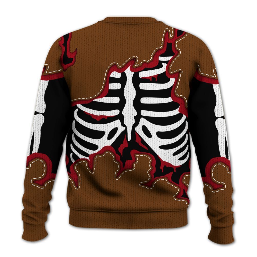Knitted Sweater To Match Archaeo Brown 5s - Skeleton Smiley Face