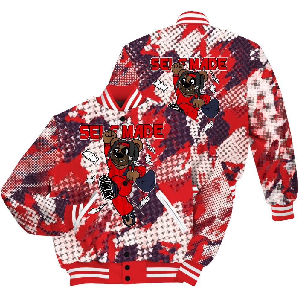 Varsity Jacket To Match Low OG Howard Bison 1s Shirt - Autonomous Bear Abstract Halftone All Over Print