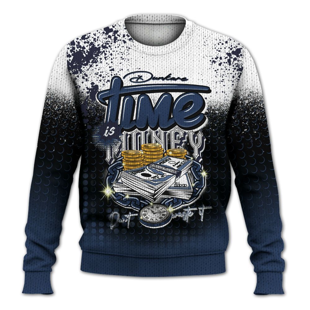 Knitted Sweater To Match Low 85 Metallic Blue 1s - Halftone Time Is Money