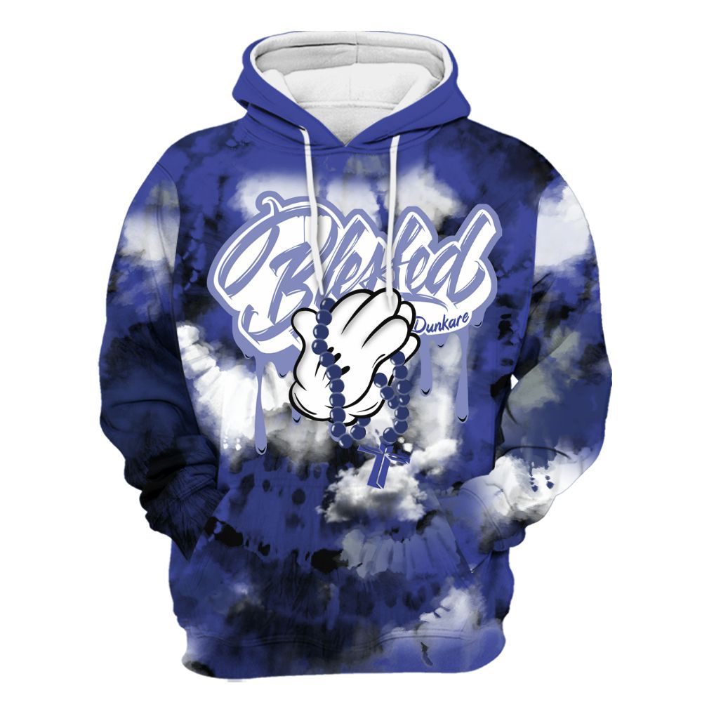 Hoodie To Match Shox TL Royal - God Blessed Tie Dye All Over Print