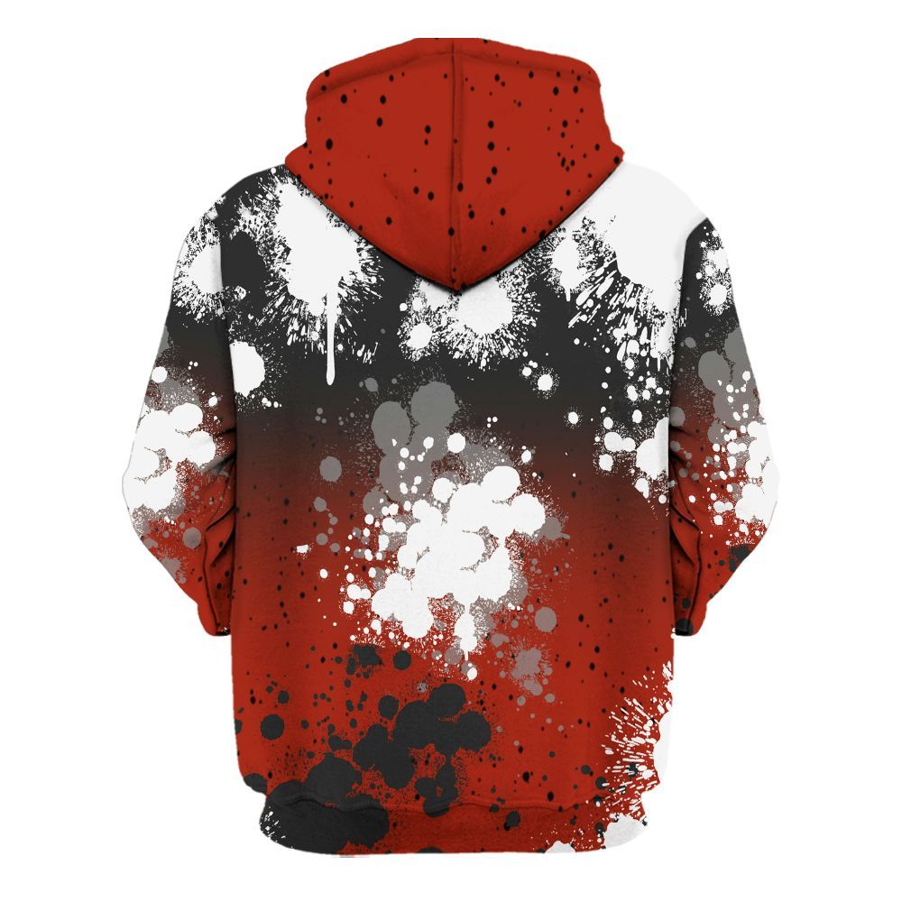 Hoodie To Match Red Cement 4s - God Blessed Ink Drip All Over Print