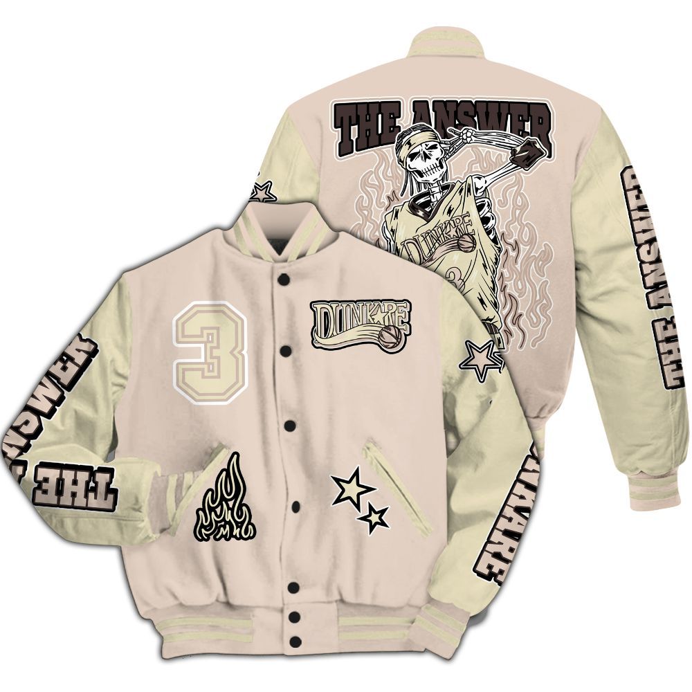 Varsity Jacket To Match A Ma Maniere X Fossil Stone 4s - Allen Answer Skeleton All Over Print