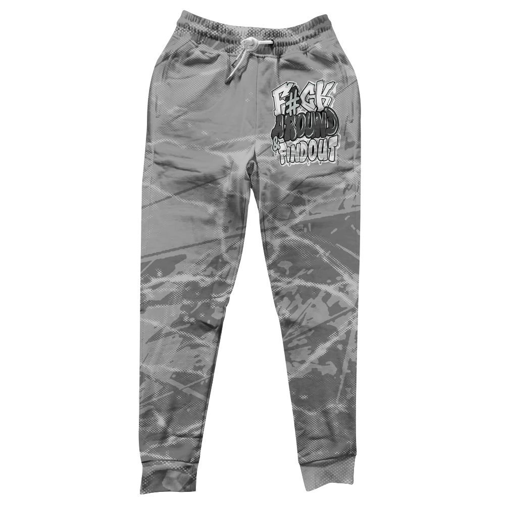 Sweatpant To Match Black Wolf Grey 12s - F Around Find Out Graphic Profound All Over Print