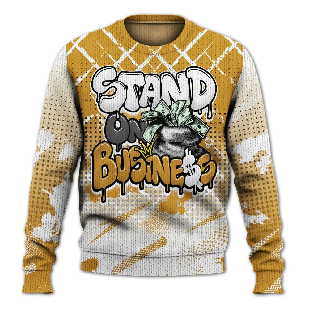 Knitted Sweater To Match Dunk Low Wheat Pale Ivory - Halftone Stand Business Dripping