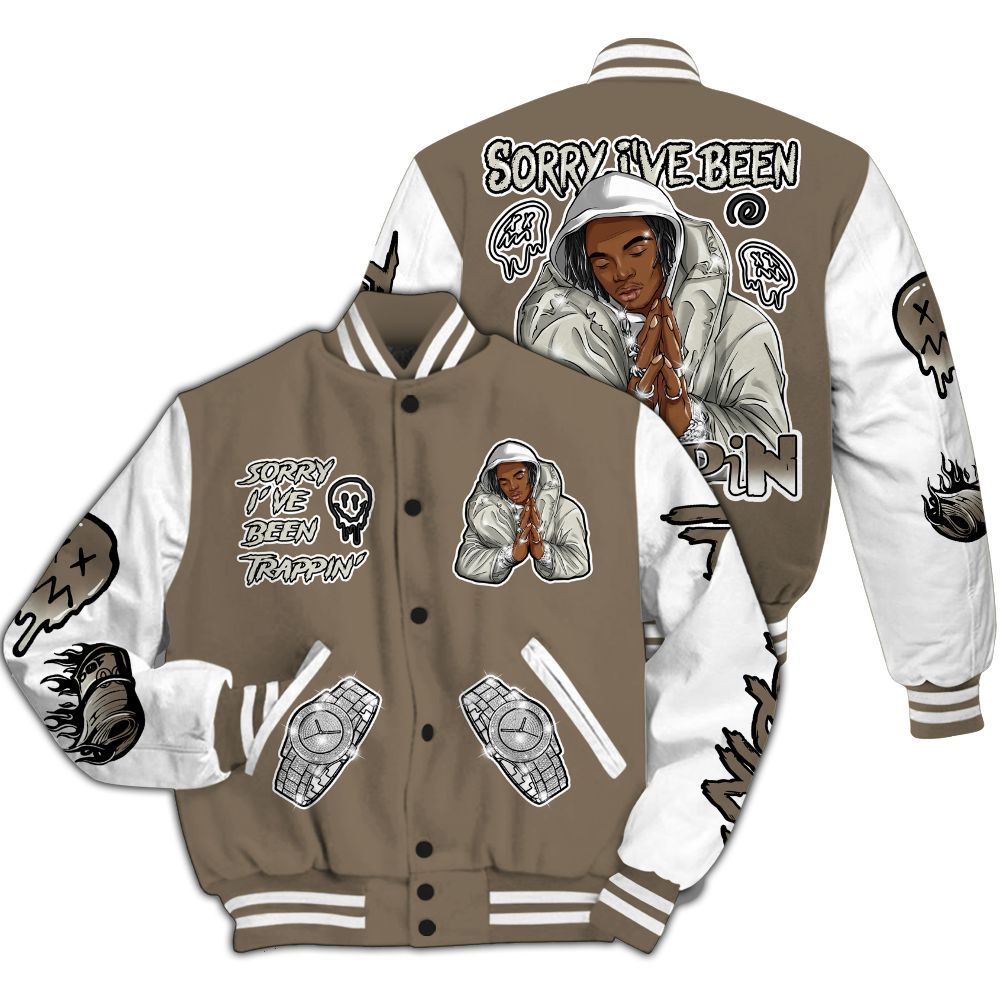 Varsity Jacket To Match Low OG Dark Mocha 1s - Trappin' Unique All Over Print