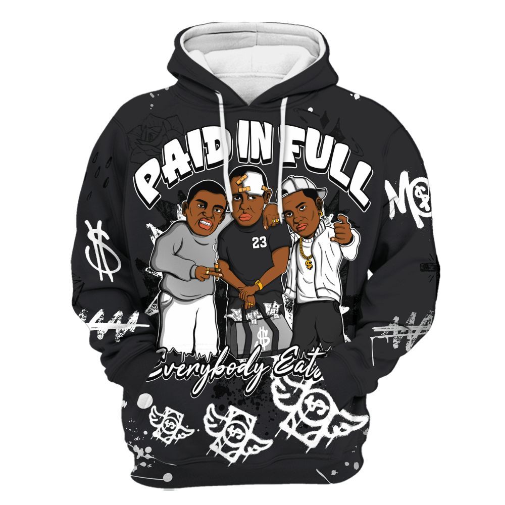 Hoodie To Match Black Patent Low 17s - Everybody Paid In Full Crayon All Over Print
