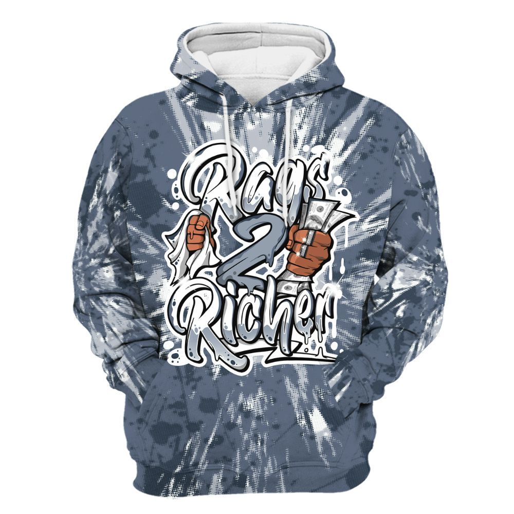 Hoodie To Match Low Diffused Blue 11s - Rag 2 Rich Graphic Luxury All Over Print
