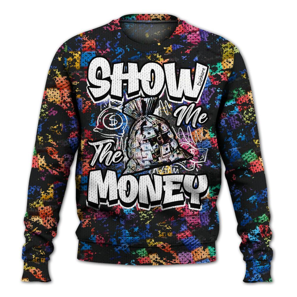 Knitted Sweater To Match Air Rainbow Weave - Show Me The Money Retro