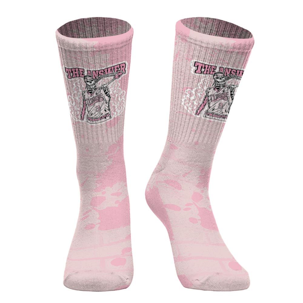 Sock To Match Dunk Low KD 17 Aunt Pearl - Allen Answer Skeleton Brick