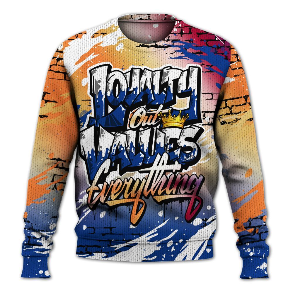 Knitted Sweater To Match Air Griffey Max Los Angeles 1s - Values Of Loyalty Drip