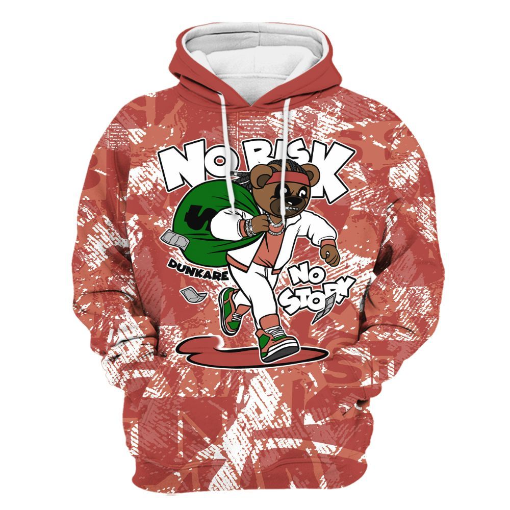 Hoodie To Match Dune Red 13s - Certain Bear Abstract Graffiti All Over Print