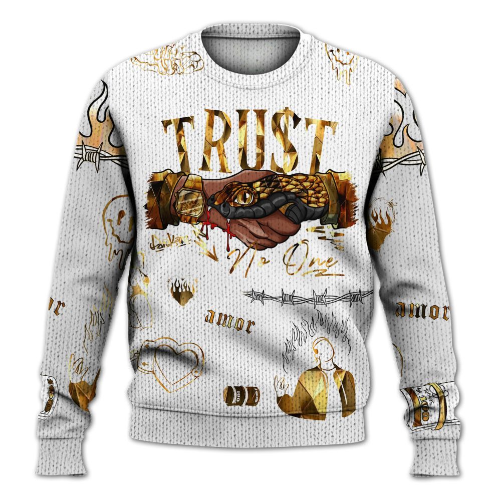 Knitted Sweater To Match NET Gold 4s - Snake Trust No One