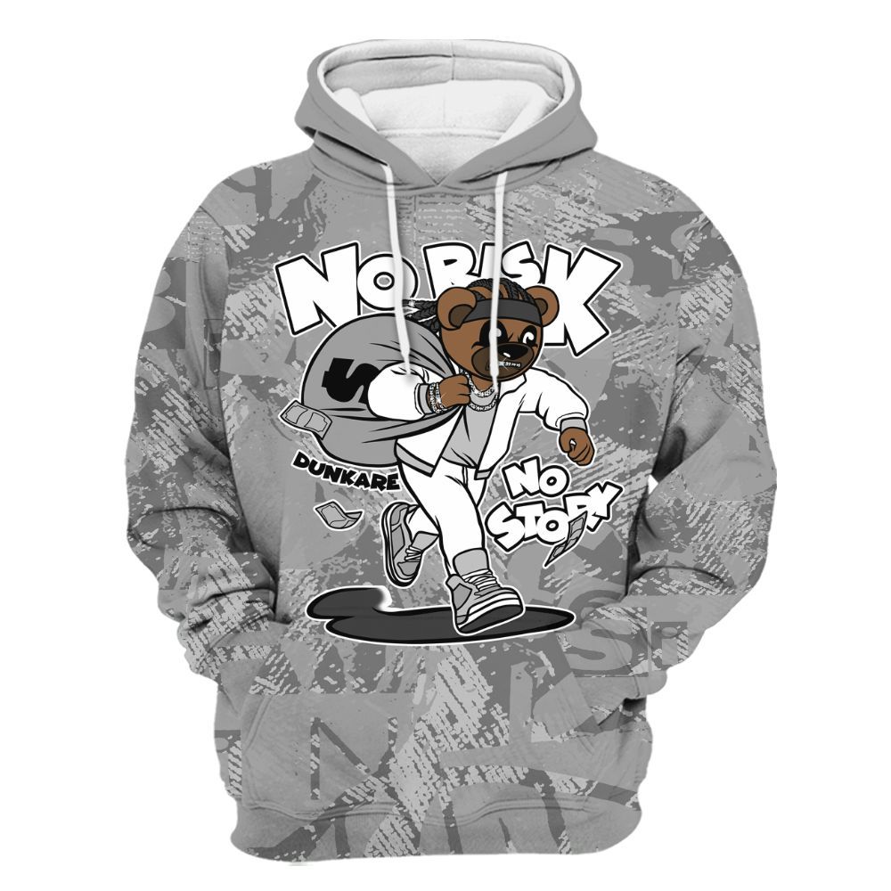 Hoodie To Match Black Wolf Grey 12s - Certain Bear Abstract Graffiti All Over Print